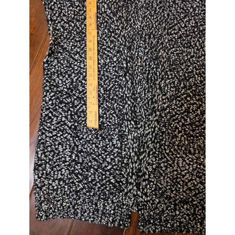 UNTIL SOON Oversize Black White Knit Wool Cardigan XS very cozy 2 front pockets - Picture 5 of 7